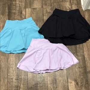 Set of Three Skater Skirts - Black, Blue, and Lavender